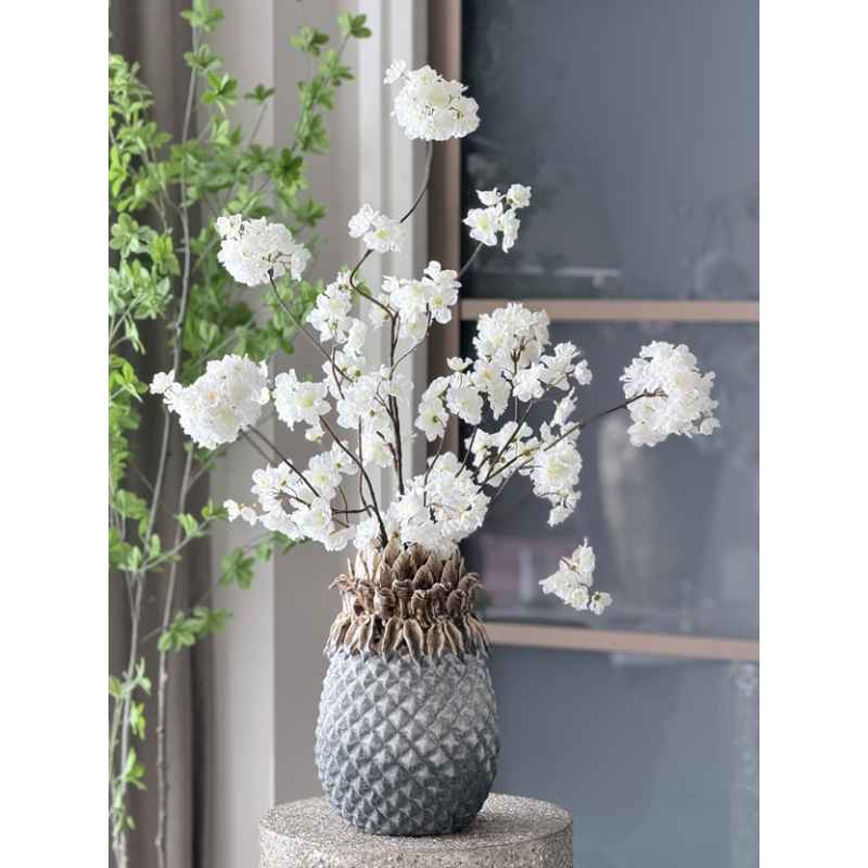 Ananas vaas met zijden Bloesem