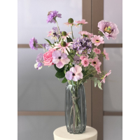 Zijden boeket April met gratis vaas