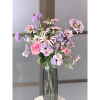 Zijden boeket April met gratis vaas