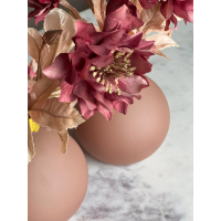 Set van 2 kerstbal vaasjes inclusief bloemen