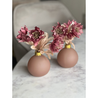 Set van 2 kerstbal vaasjes inclusief bloemen