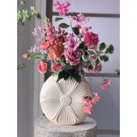 Zijden boeket in Daisy vaas