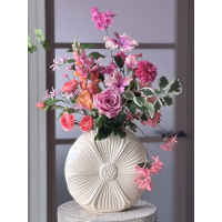 Zijden boeket in Daisy vaas