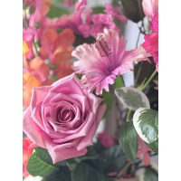 Zijden boeket in Daisy vaas