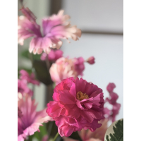 Zijden boeket in Daisy vaas