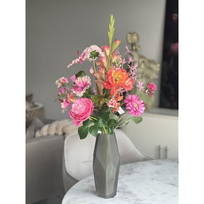 Zijden boeket inclusief vaas