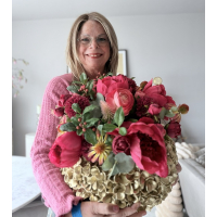 Zijden biedermeier Fuchsia