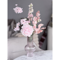 Zijden boeket Bubblegum inclusief vaas