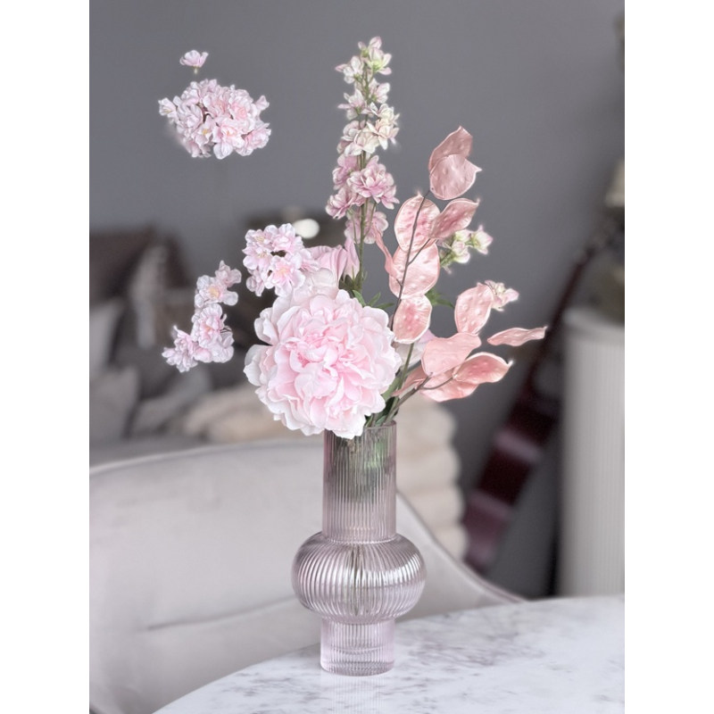 Zijden boeket Bubblegum inclusief vaas