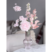 Zijden boeket Bubblegum inclusief vaas