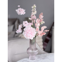 Zijden boeket Bubblegum inclusief vaas