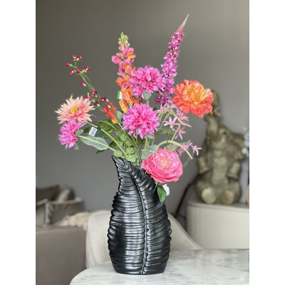 Leaf vaas inclusief zijden boeket