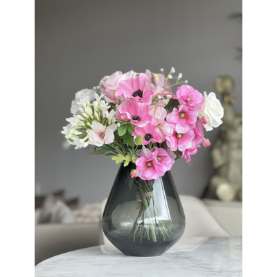 Zijden boeket zwoel inclusief vaas