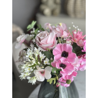 Zijden boeket zwoel inclusief vaas