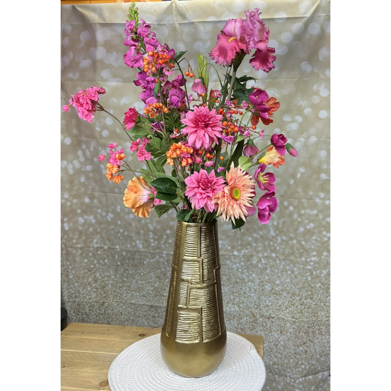 Zijden boeket Misty inclusief vaas 