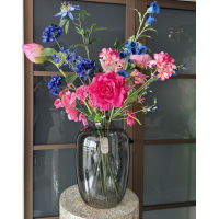 Zijden boeket inclusief vaas 