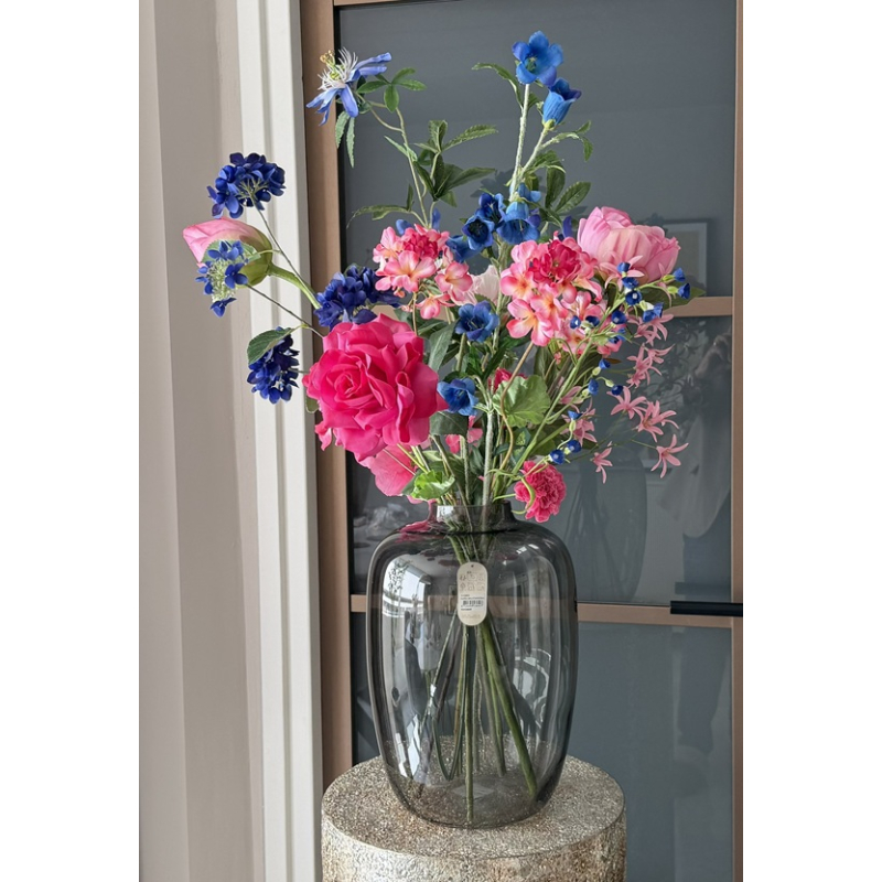 Zijden boeket inclusief vaas 