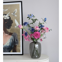 Zijden boeket inclusief vaas 