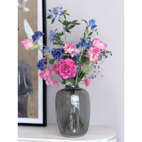 Zijden boeket inclusief vaas 