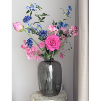 Zijden boeket inclusief vaas 