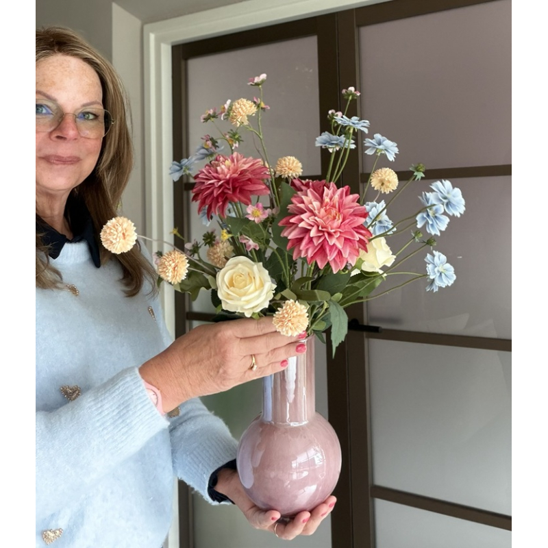 Zijden boeket Ann inclusief vaas
