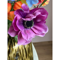 Zijden boeket Happy inclusief vaas