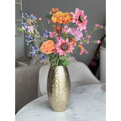 Zijden boeket inclusief vaas