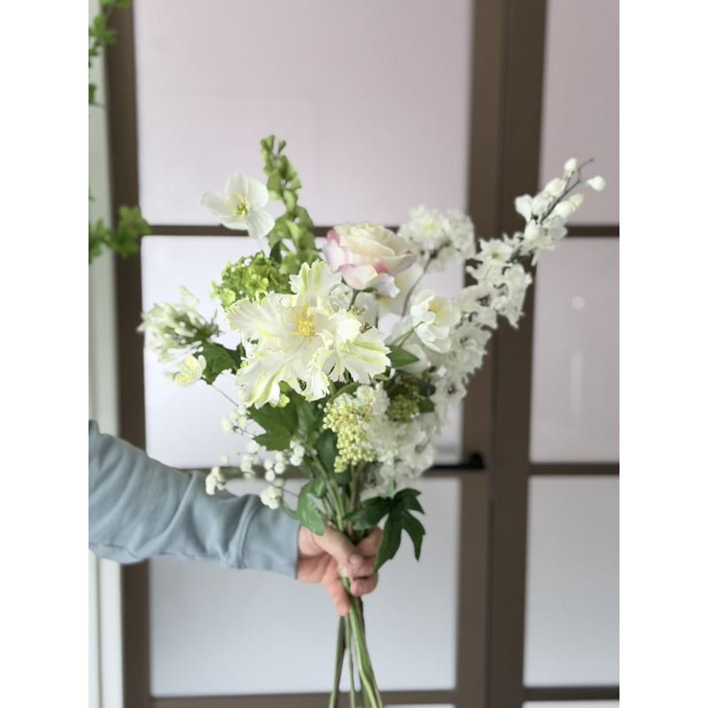 Zijden boeket wit