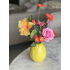 Citroen vaas met zijden bloemen