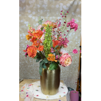 Zijden boeket inclusief vaas