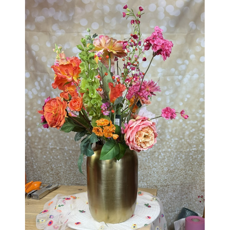 Zijden boeket inclusief vaas