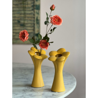 Bloem vaas geel H25cm