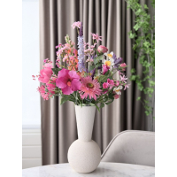 Zijden Voorjaars boeket in vaas