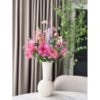 Zijden Voorjaars boeket in vaas