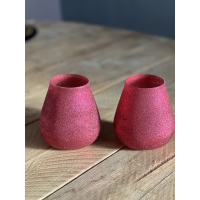 Theelicht Light&Living glitter/roze 2stuks