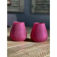 Theelicht Light&Living glitter/roze 2stuks