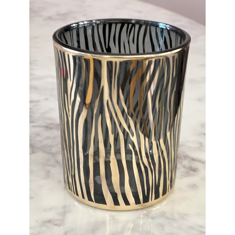 Zebra waxinelichtje houder 12.5cm
