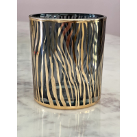 Zebra print waxinelichtje houder 10cm