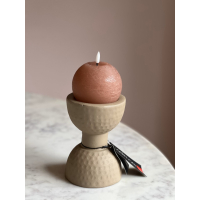 Set van 2 kandelaars taupe