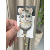 Katten kop haak grijs