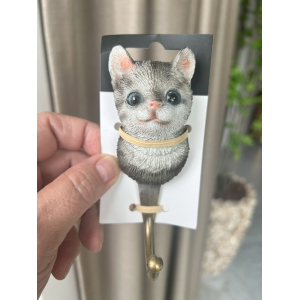 Katten kop haak grijs