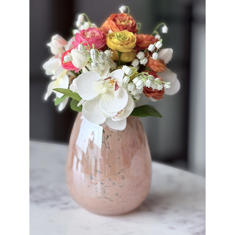 Biedermeier boeketje in vaas kleur