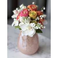 Biedermeier boeketje in vaas kleur