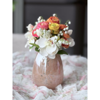 Biedermeier boeketje in vaas kleur