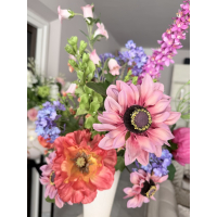 Zijden boeket Fleur inclusief vaas