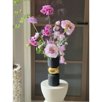 Zijden boeket Lila inclusief vaas