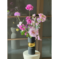 Zijden boeket Lila inclusief vaas