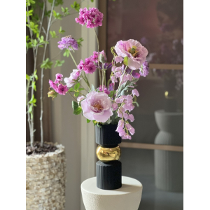 Zijden boeket Lila inclusief vaas