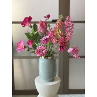 Zijden boeket Lotus inclusief vaas