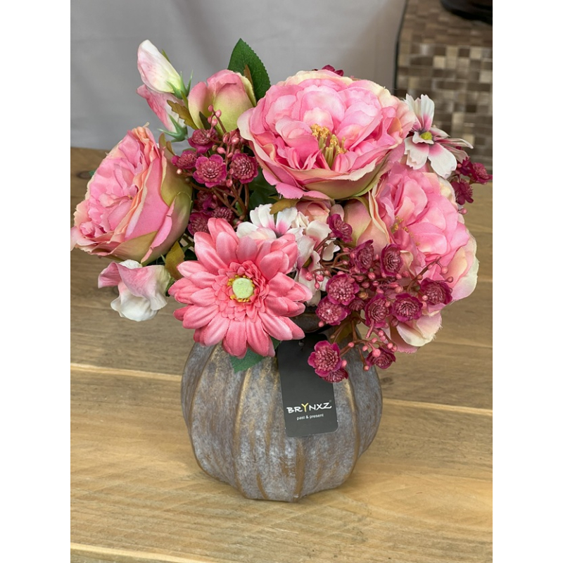 Zijden boeketje in Brynxz vaas